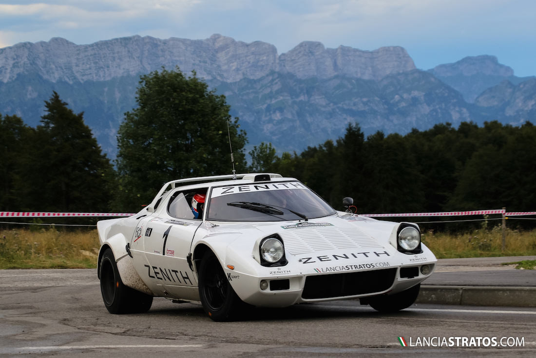 Lancia Stratos with mountain background