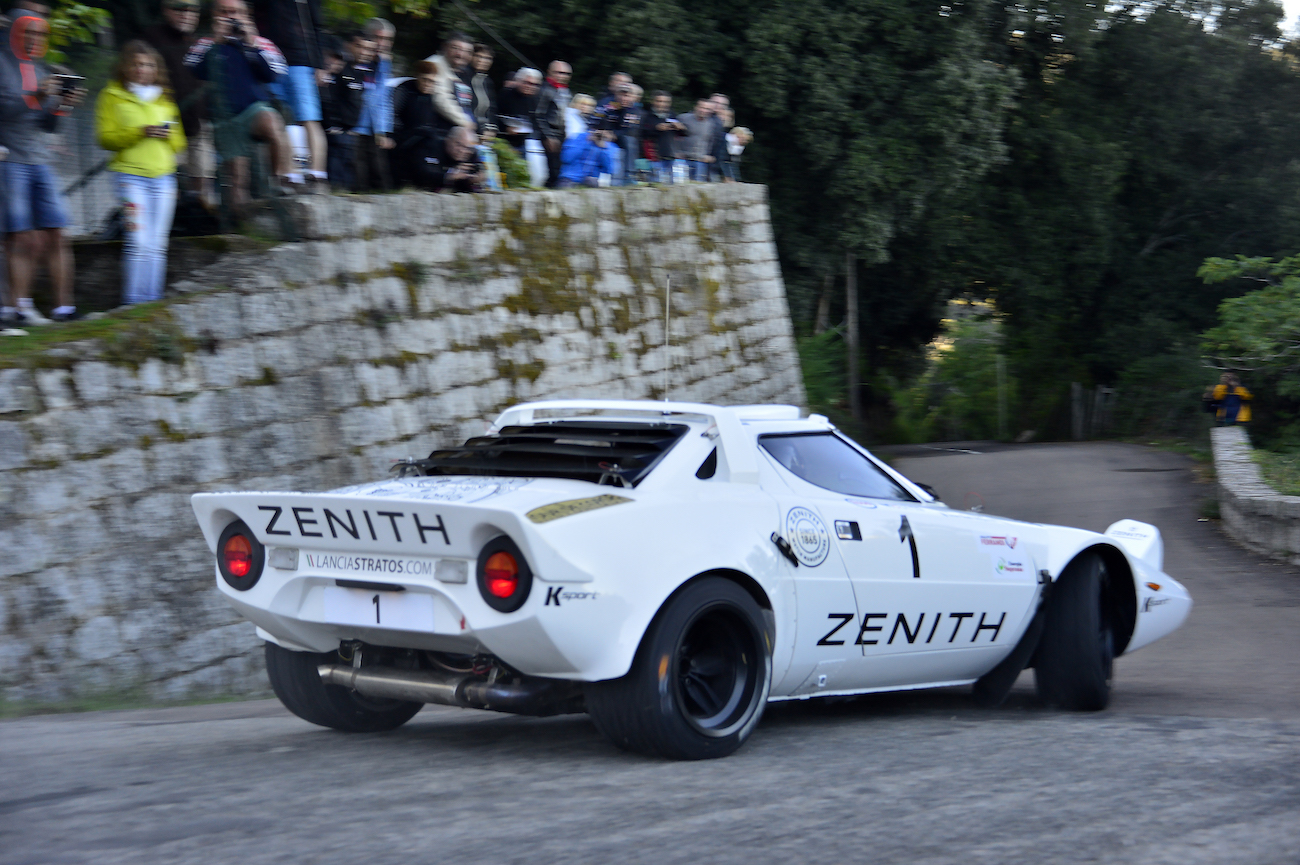 Lancia Stratos on Road with Public