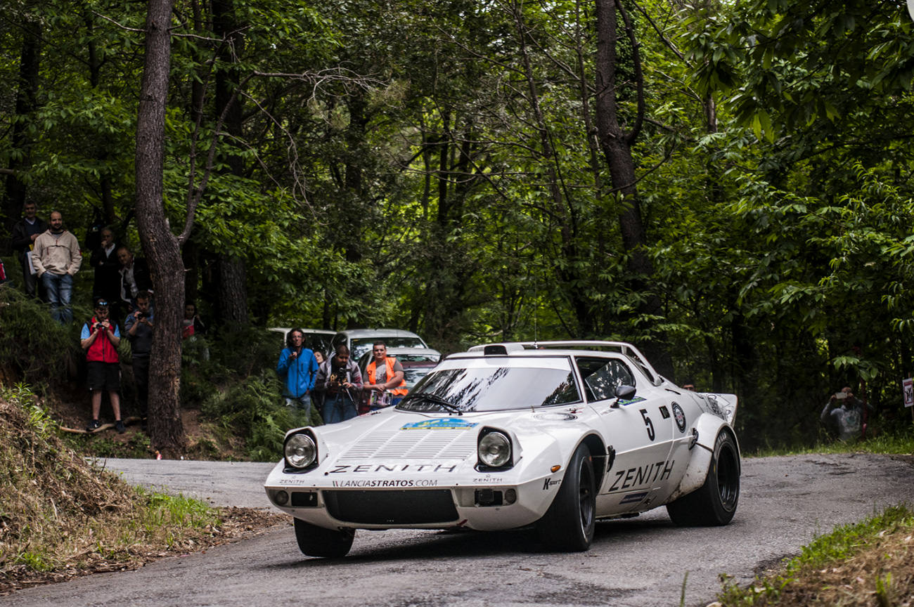 Lancia Stratos in a forest race
