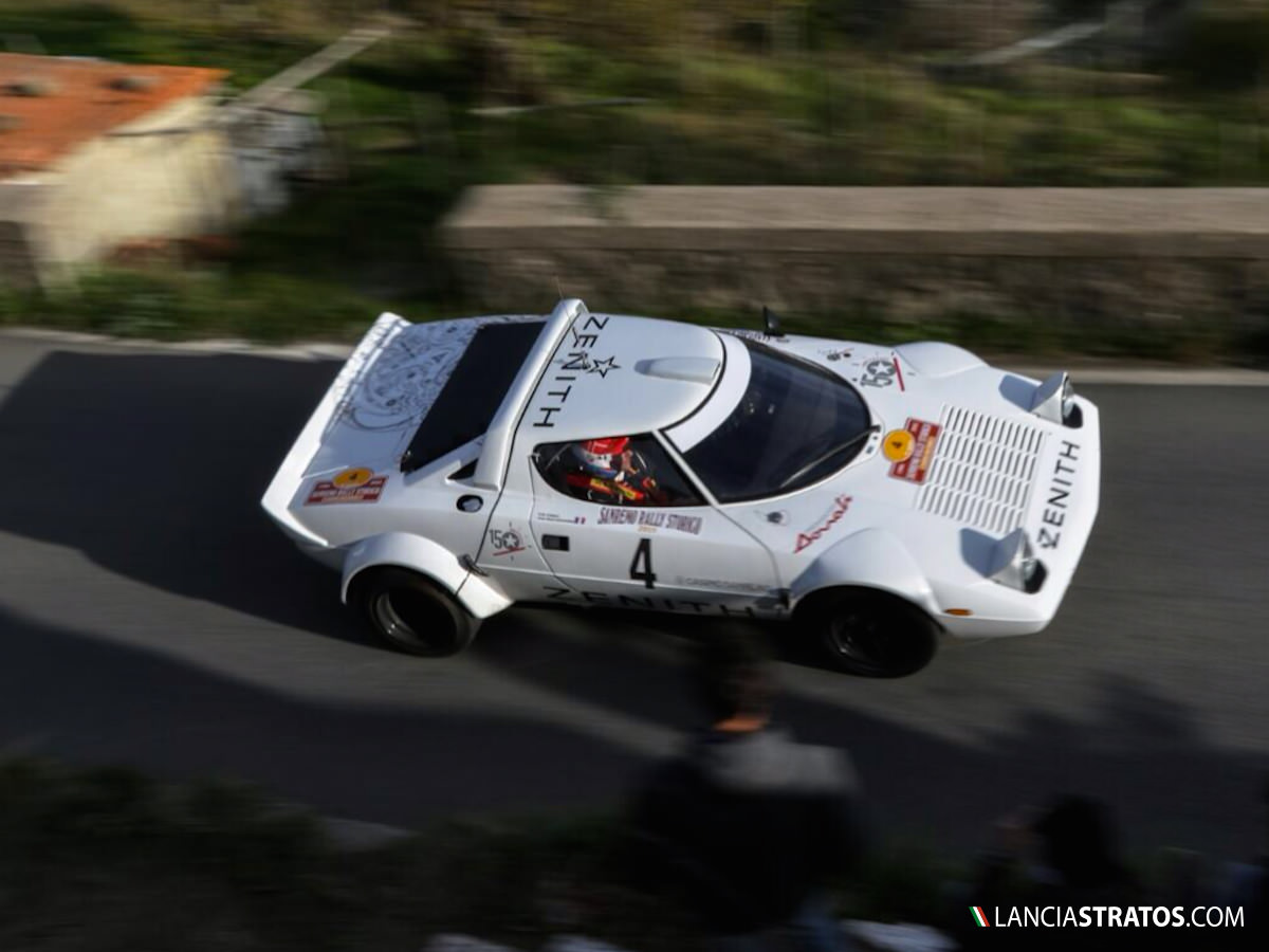 Lancia Stratos racing from above